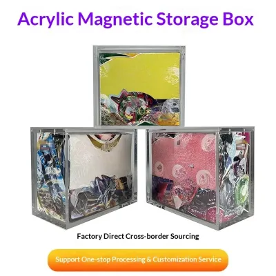 Magnetic Box Customized Pocket Game Card Storage Box ETB Dustproof Transparent Acrylic Rectangular Toys