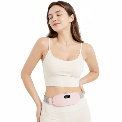 New Arrival Portable Cordless Period Pain Relief Belt Vibration Massage Hot Compress Menstrual Heating Pad for Cramps