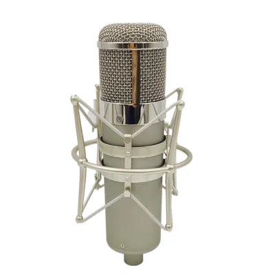U47 DIY Studio Microphone Body Shell Case Silver Color Chrome Plated Basket with Metal Shock Mounting Mic Stand for Neumann