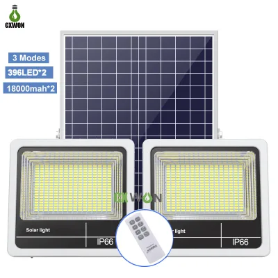 Parking Lot Stadium Lighting Outdoor Solar Security Street LED Flood Lights Dusk to Dawn Light with Remote