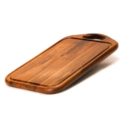 Acacia Wood Eco-Friendly Durable Cutting Board with Juice Groove Hanging Hole & Grip Handle for Meat Vegetables and Cheese