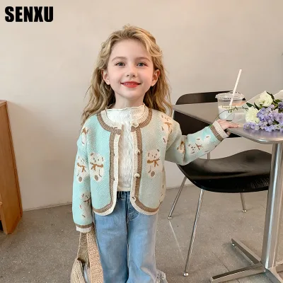 Girls' Knitted Cardigan Sweater