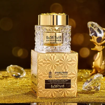 24K Golden Diamond Face Essence Cream Firming Lifting Micro-carving Cream Face Collagen Cream for Night Using