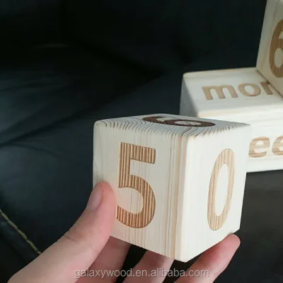 Personalized custom engraved wooden  baby milestone age blocks for kid's gift