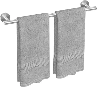 24 Inch Brushed Nickel Towel Bar SUS304 Stainless Steel Wall Mounted Towel Rack Heavy Duty Bathroom Hardware Hotel Towel Holder