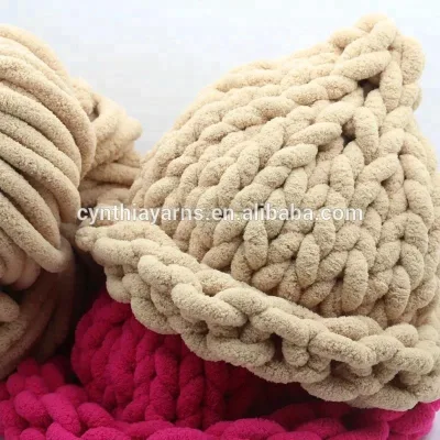 Wholesale Arm Knitting Chunky Chenille Yarn Hand Knitting Carpet Soft Ball Thick Super Chunky Yarn
