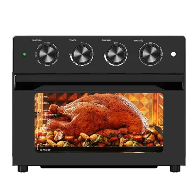32Qt Air Fryer Convection Countertop Oven Large Capacity, Temperature + Timer Controls, Bake, Toast, Broil, Air Fry, Black