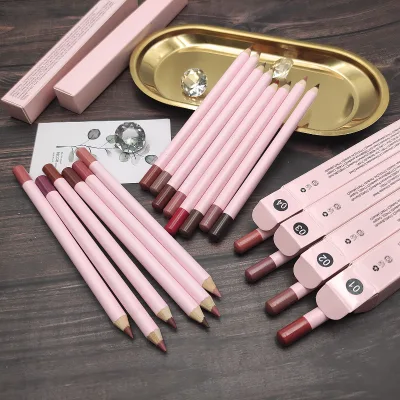 OEM Hot Selling Brown Vegan Creamy Lip Liners Matte Natural Pink Lipliner Pencil Pink Private Label Lip Liner Pencil