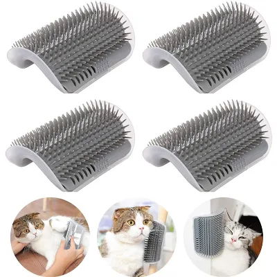 Wall Corner Groomers Soft Grooming Brush Massage Combs for Cat With Catnip Cat Self Groomer