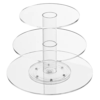3 Tier Round Acrylic Cake Stands / Rotating Cake Stand