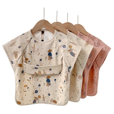 Children's Waterproof Sleeveless Bib Anti-Dirty Infant Apron with Cartoons Backwards Wear for Feeding Baby Washable Smock