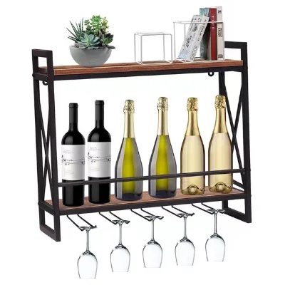 Modern Design Wall Mounted Wine Rack With 12 Bottles Wine Storage Rack