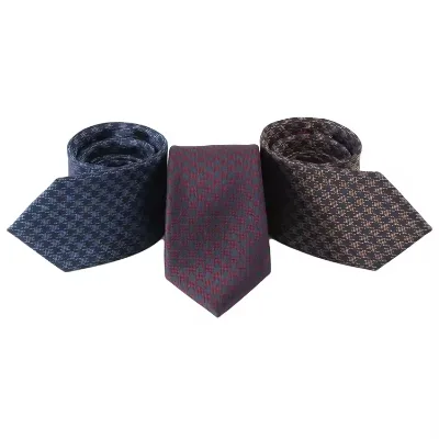 ISO Sedex Certified Handmade Houndstooth Design Necktie Custom Pattern Woven Fashion 100% Silk Italian Style Neckties