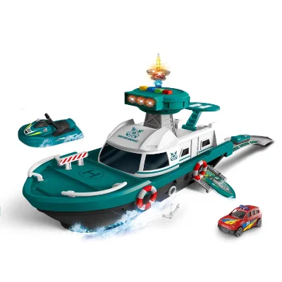 Kids Ship Model Toy Fire-fighting Transform Alloy Car Diecast Vehicles Toys with Light and Music