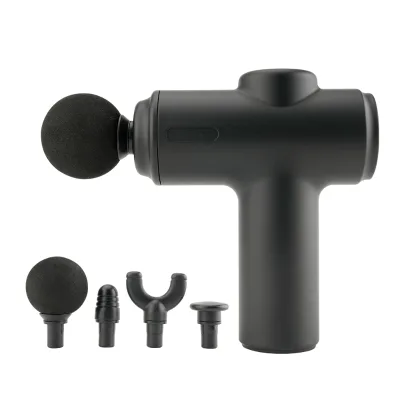 Mini Powerful Massage Gun Portable Vibration Aluminium Black Body Brush ABS Massage Gun for Deep Tissue Body Relaxation