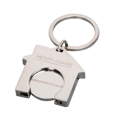 Wholesale Custom Logo Shopping Cart Coin Metal Key Chain Metal Trolley Token Coin Keychain