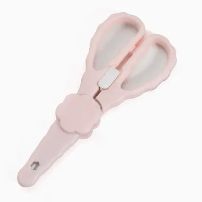 3CR13 Stainless Steel Baby Food Scissors PP Handle Safe Portable Scissors for Infant Complementary Food Cutting