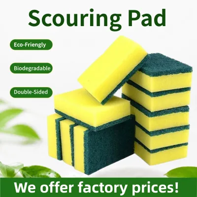 Biodegradable Double Sided PU Foam Scouring Pad Eco Friendly Durable Kitchen Dishwashing Cleaning Sponge Custom Shape Size Color