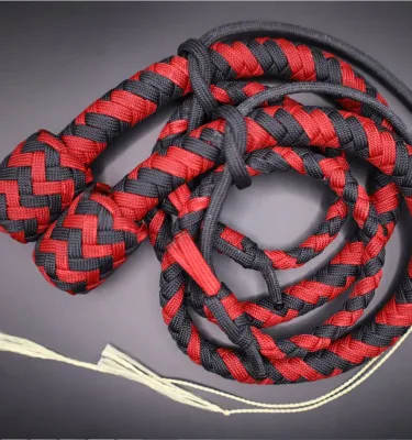 Hand Knitted Training Whip with Bullwhip Handle for Cow Riding and Horse Jumping Sports & Entertainment Equipment