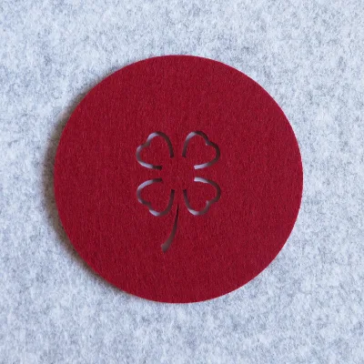 Handmade Hollow Round Felt Coasters Water Absorbing Anti Slip Heat Resistant Cup Teapot Mats Home Table Decor