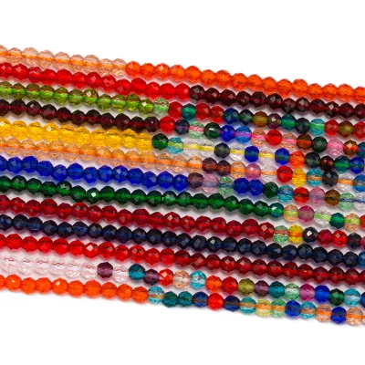 13 Colors Faceted round 2mm Crystal Beads Assorted Bulk Mix Small Gem Beads 36cm Long for Jewelry Making Lampwork & Glass Beads