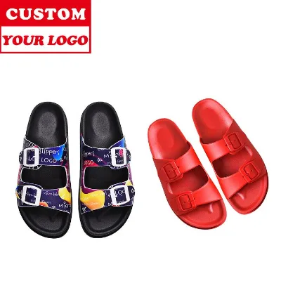 Low MOQ Cost Custom Printed logo and Color slippers Customized for Wholesale