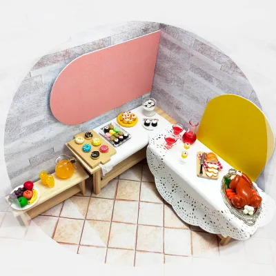 Miniature Dollhouse 1:12 Buffet Collection Resin Clay DIY Accessories