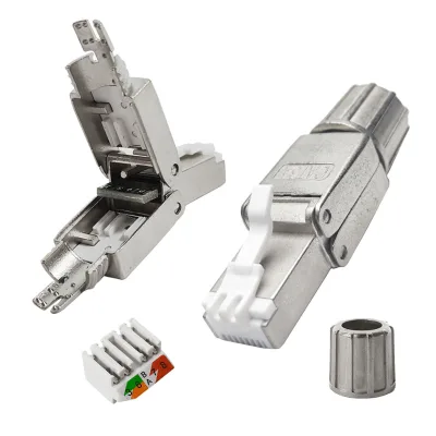 Metal FTP STP Shielded Male Modular 8p8c Toolless Plug Cat6 Cat6a Cat7 Tool Free RJ45 Connector Modular Plug