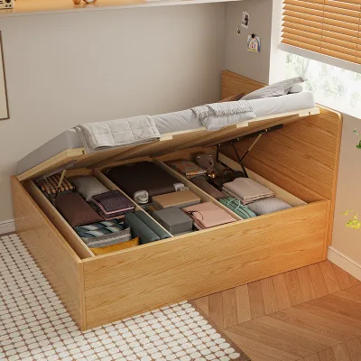 Hotel Bedroom Furniture Melamine Finishing Luxury Wooden Bedroom Set Modern King Size Platform Bed Frame
