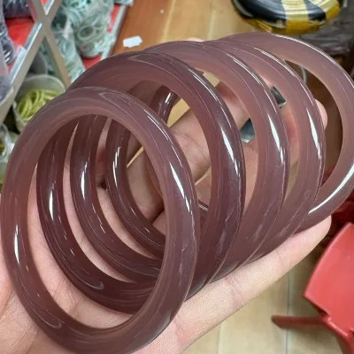 Vintage Smoky Purple Chalcedony Jade Purple Jade Bangle