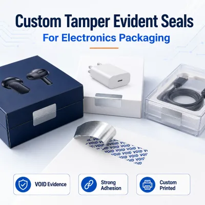 Custom Tamper Evident Security Seal Stickers VOID Labels for Electronics Plastic Box and Retail Packaging