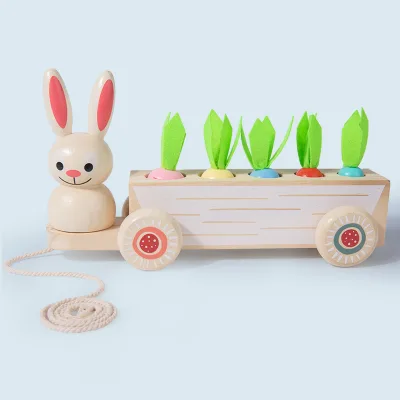Preschool Wooden Pull Push Baby Toy Pull Along Toy Wooden Pull for Kids Car Baby Gift Game Toys