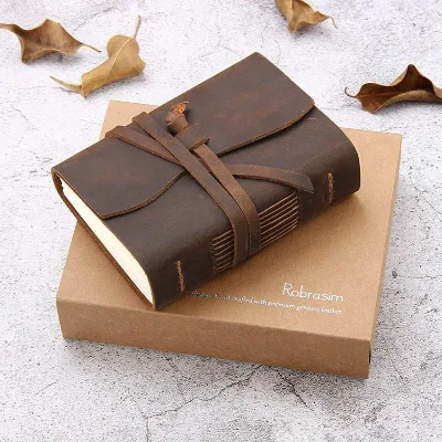 Custom Vintage Leather Bound Writing Planner Notebook 320 Page Travel Journal Pocket Size 5 7 Inch A5 Customize Sketchbook