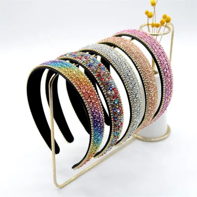 Fashionable Colorful Shiny Crystal Women's Headband Cute Sparkly Rhinestone Anti slip Hair Band