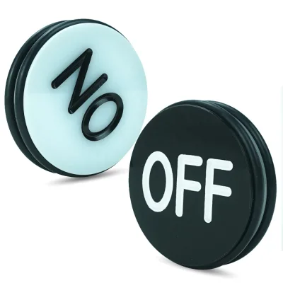 Casino Grade Double-sided ON-OFF Dealer Puck Button 3 Inch Diameter Acrylic Dealer Chips Rubber at Side for Table Games