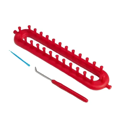 Knitting Craft Board Weaving Tool Plastic Rectangular Loom Kit for Scarves, Shawls, and Hats