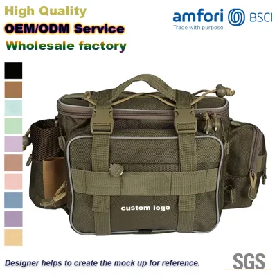 Custom Logo Sports Fishing Lures Kit Tote Bag Portable Tactical Crossbody Fishing Tackle Bag Waterproof Fish Tool Organizer Bag