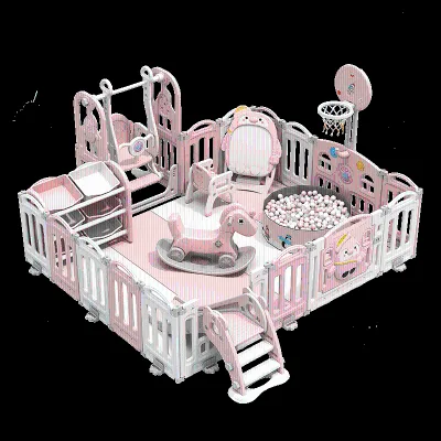 Indoor Plastic Foldable Safe Play Yard, Deluxe Portable Playpen, Baby Play Activity Center Baby Playpens Kid Playpen