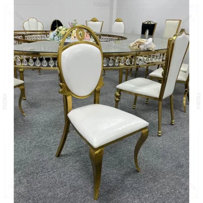 FSDKX MaiLai Hot Sale Golden Wedding Party Rental Stainless Steel Chairs for Event Dining
