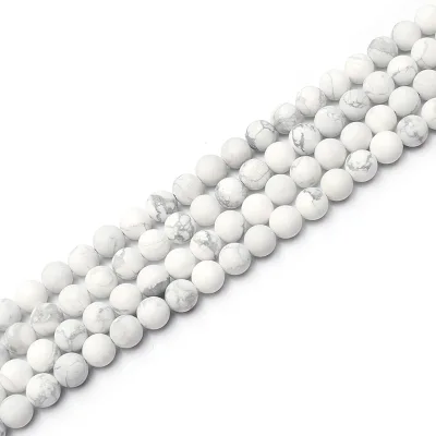 8mm Round Howlite Raw Precious Stones for Sale Natural Stone Beads Wholesale Direct From the Factory Import Gem Stone White Hot