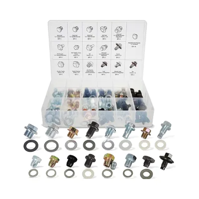 New 76pc SAE & Metric Oil Drain Plug & Washer Gasket Set Compatible with Jeep GM Ford Toyota