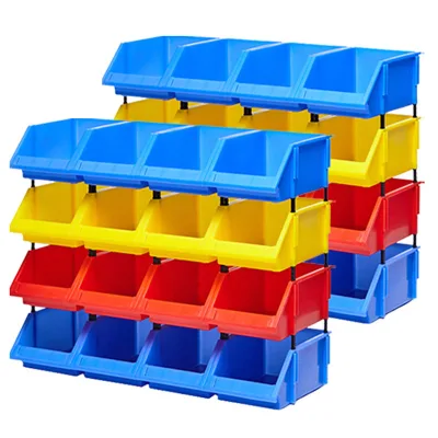 Efficient Storage Boxes for Warehouse and Garage Large Nestable and Collapsible Plastic Parts Picking Boxes for Industry