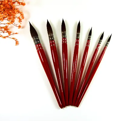 2024 Newest Hot Sale Animal Hair Oil Watercolor Paint Brushes Sets Wooden Handle Drawing Painting Art Brush Set