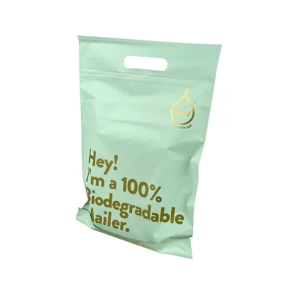 Biodegradable Side Gusset Bag with Hand Length Handle Die Cut Bag