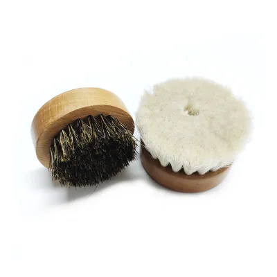 Hair Beauty Care Strengthen Style Horse Hair Beard Brush Round Wooden Handle Boar Bristle Beard Bush