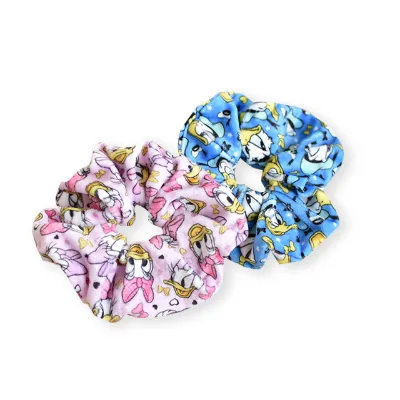 Cute Cartoon Baby Girls Spiral Crunchies Hair Ties Set Colorful Fabric Large Intestine Hair Tie