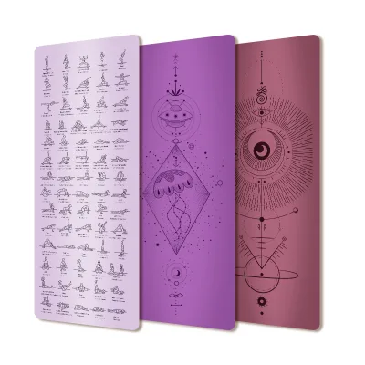 Soft PU Bulk Yoga Mat, Comfort Natural Rubber Base, Press Print Custom Logo PU Bulk Yoga Mat for Meditation Center Purchase