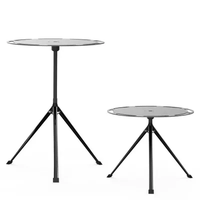 Customized Outdoor Round Desktop Outdoor Table Triangle Support Portable Aluminium Folding Table for Camping