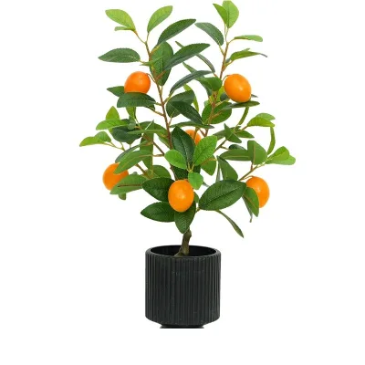 Decorative Artificial Orange Tree in Pot for Home and Commercial Use