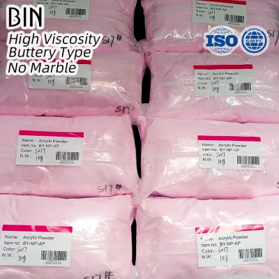 BIN No Marbling 2 in 1 High Quality Wholesale Suppliers Nail Art Nail Bulk Dip Acrylic Powder Fast Drying Dip Powder